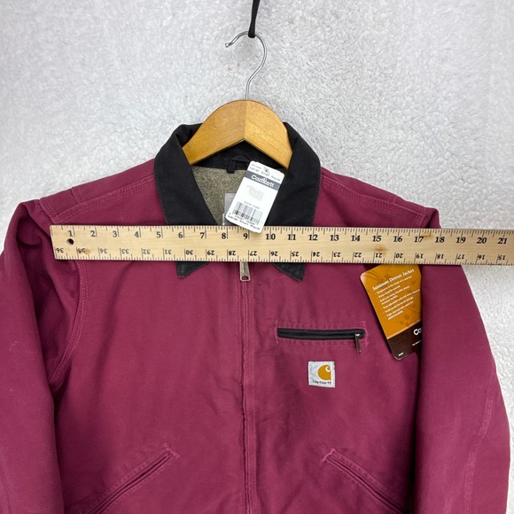 Carhartt Detroit Jacket Sherpa Lined Womens Small WJ097 RBY Raspberry NWT NOS - Picture 8 of 13